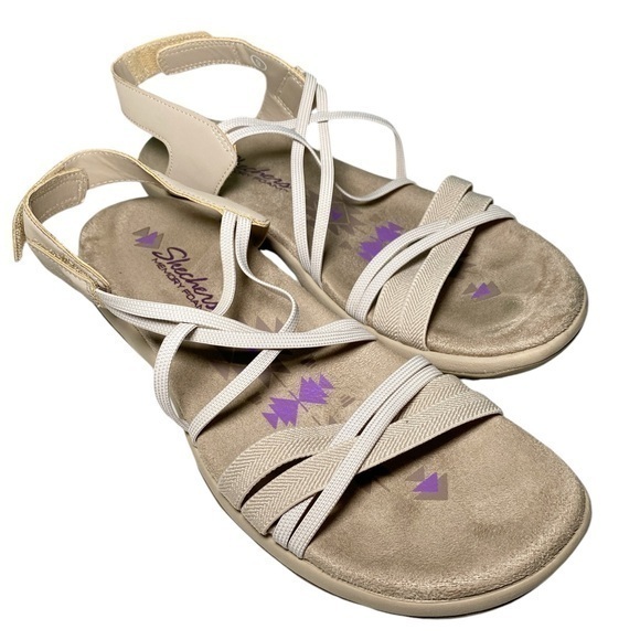 Skechers Shoes - Skechers Reggae Slim Takes Two Sandals - Tan Size 9